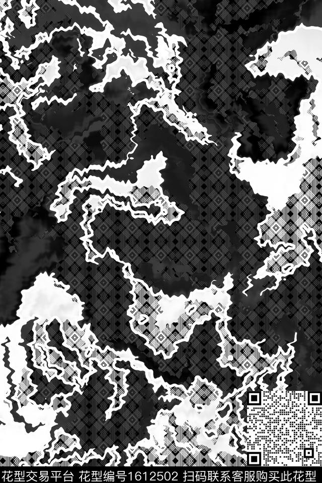 数码花型男装抽象数码印花花型下载（图片编号: 1612502） - 瓦栏（Walan）