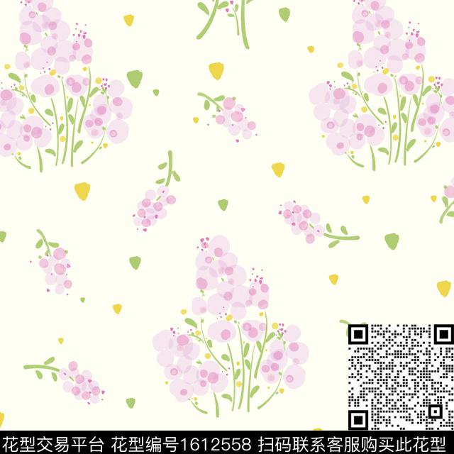 花卉水彩花卉小清新数码印花花型下载（图片编号: 1612558） - 瓦栏（Walan）