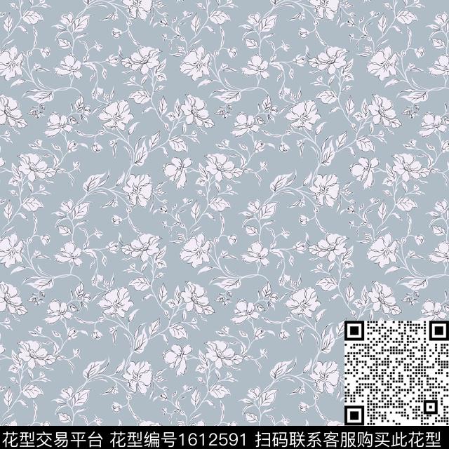 清爽底花卉花卉小碎花传统印花花型下载（图片编号: 1612591） - 瓦栏（Walan）