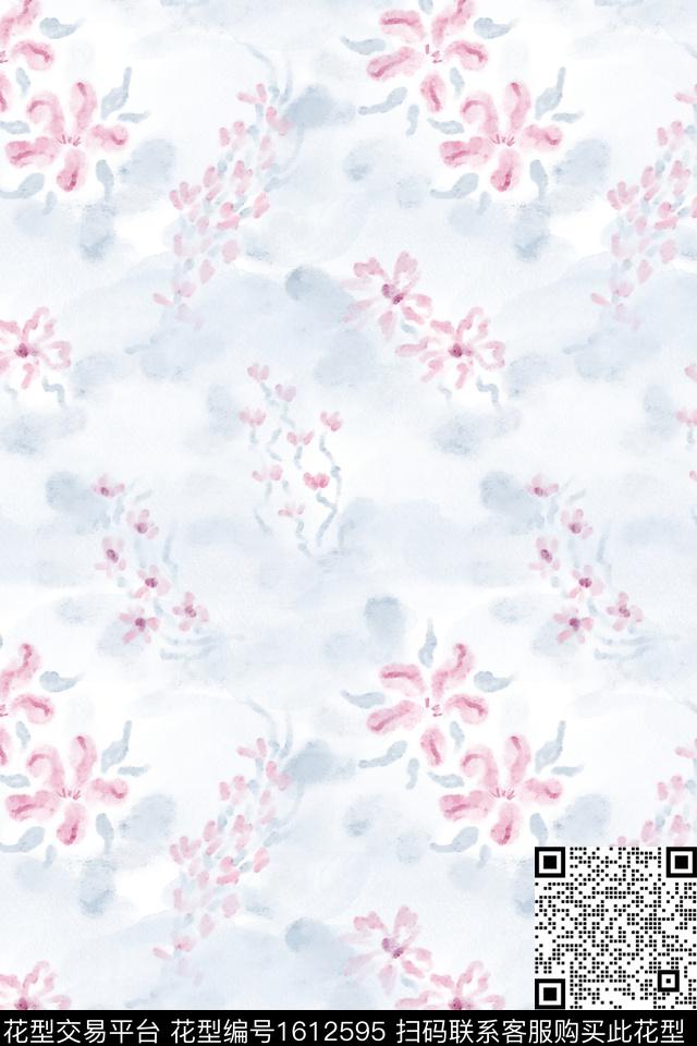 花卉小碎花素雅数码印花花型下载（图片编号: 1612595） - 瓦栏（Walan）