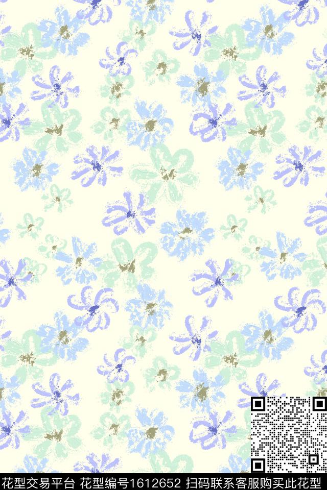 小清新花卉小碎花数码印花花型下载（图片编号: 1612652） - 瓦栏（Walan）
