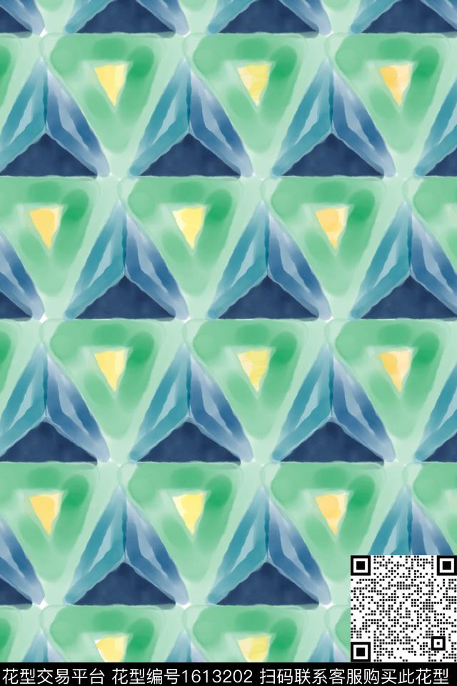 水彩复古格子数码印花花型下载（图片编号: 1613202） - 瓦栏（Walan）