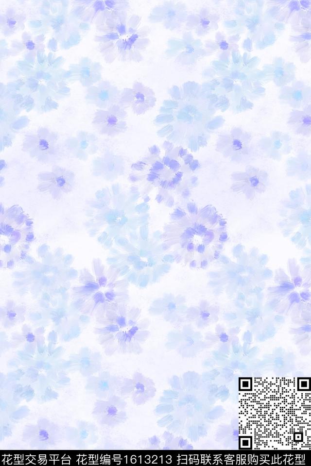 花卉小碎花水彩数码印花花型下载（图片编号: 1613213） - 瓦栏（Walan）