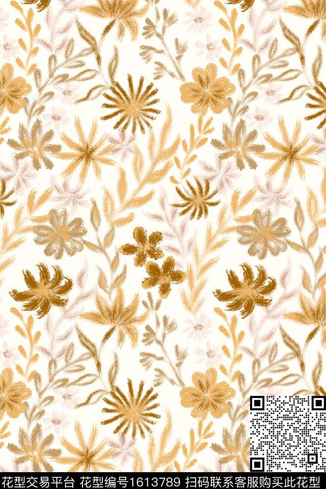花卉素雅小碎花数码印花花型下载（图片编号: 1613789） - 瓦栏（Walan）