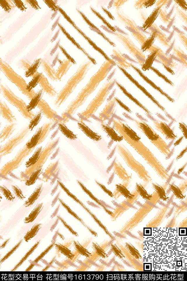 小清新简约复古数码印花花型下载（图片编号: 1613790） - 瓦栏（Walan）