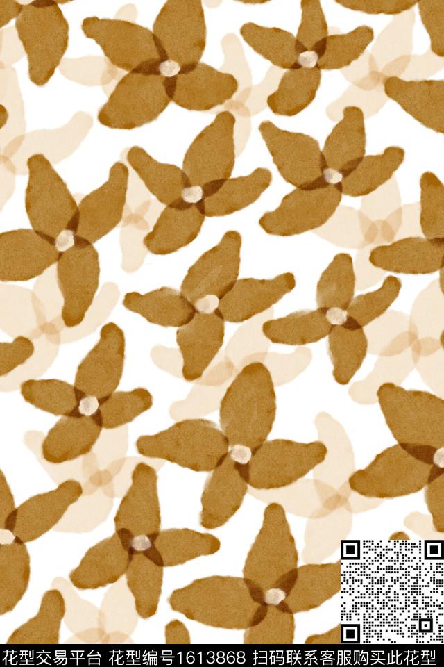 花卉素雅简约数码印花花型下载（图片编号: 1613868） - 瓦栏（Walan）