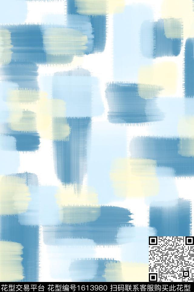 笔触涂鸦抽象数码印花花型下载（图片编号: 1613980） - 瓦栏（Walan）