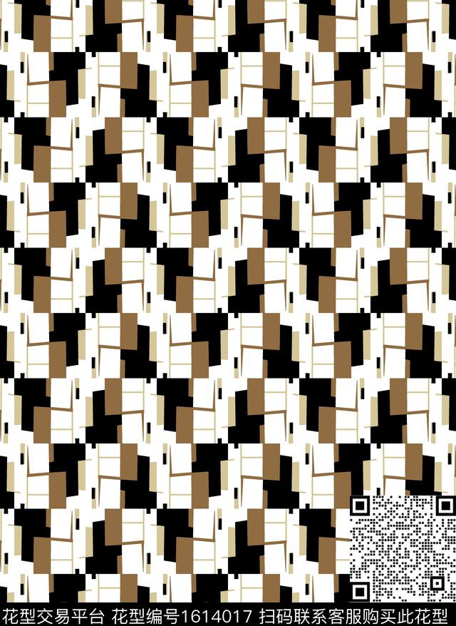 几何混合拼接传统印花花型下载（图片编号: 1614017） - 瓦栏（Walan）