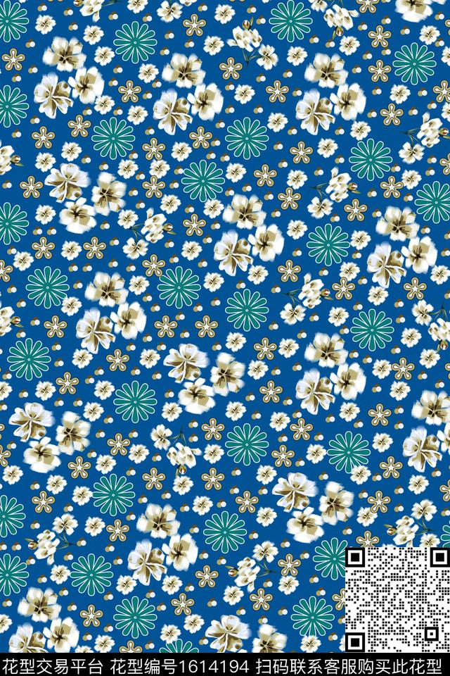 满版散花小碎花数码花型数码印花花型下载（图片编号: 1614194） - 瓦栏（Walan）
