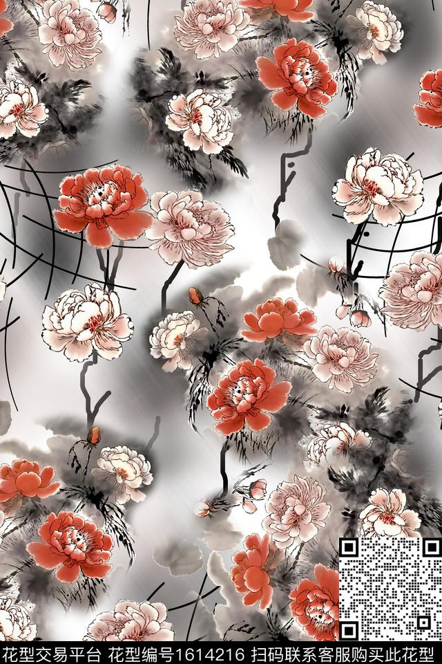 满版散花花卉数码花型数码印花花型下载（图片编号: 1614216） - 瓦栏（Walan）