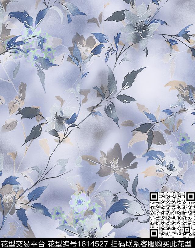 小清新晕染肌理小碎花数码印花花型下载（图片编号: 1614527） - 瓦栏（Walan）