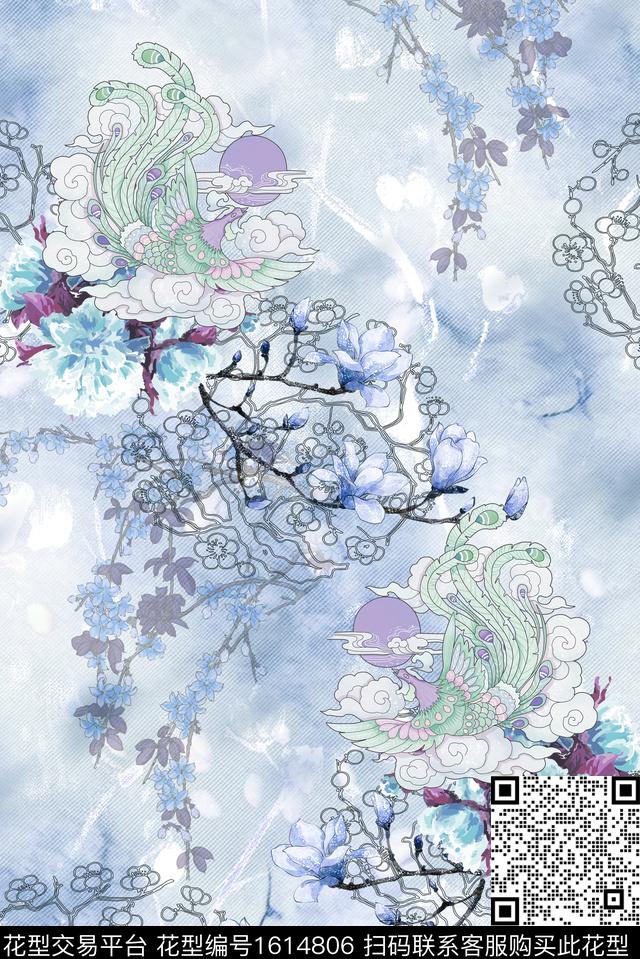 晕染肌理小碎花水墨风数码印花花型下载（图片编号: 1614806） - 瓦栏（Walan）