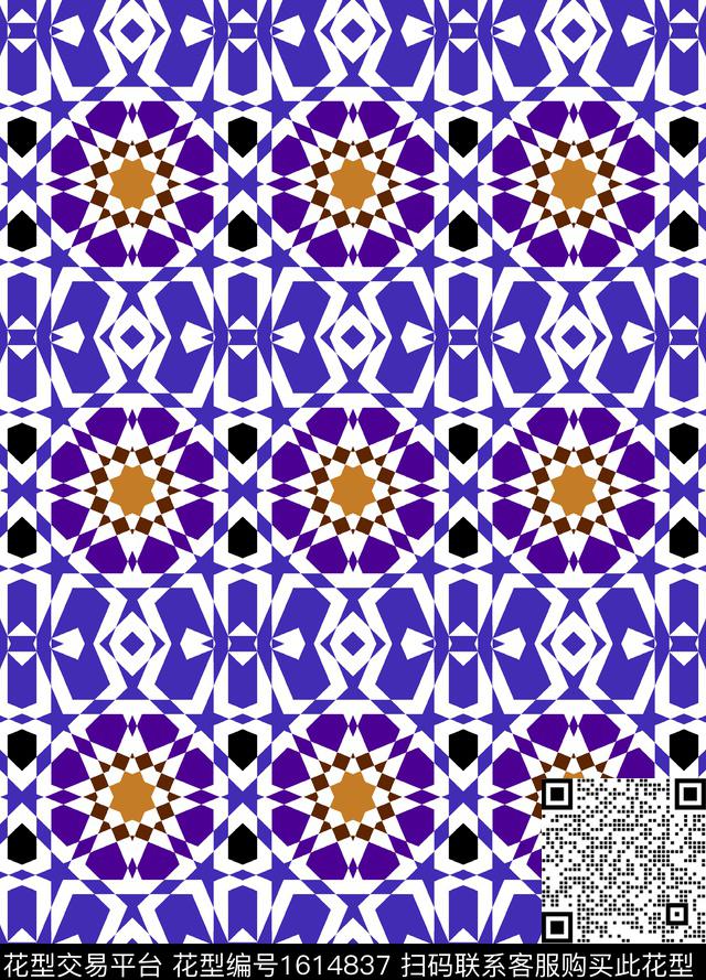 混合拼接民族风传统纹样传统印花花型下载（图片编号: 1614837） - 瓦栏（Walan）