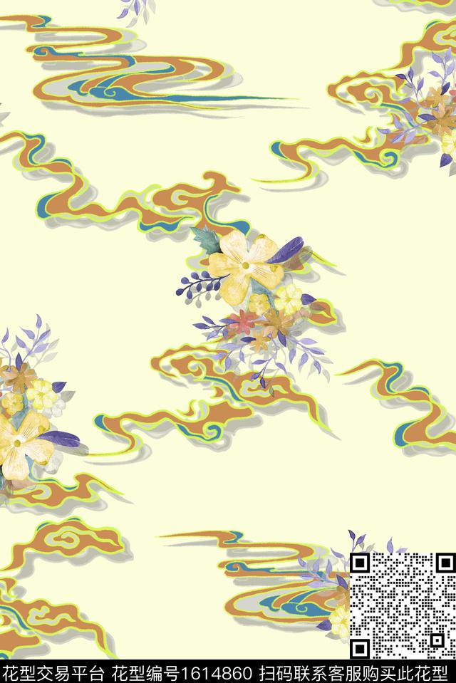 民族风小碎花水彩花卉数码印花花型下载（图片编号: 1614860） - 瓦栏（Walan）