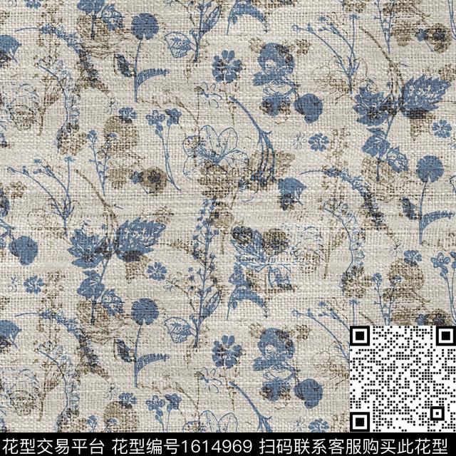 花卉肌理布纹数码印花花型下载（图片编号: 1614969） - 瓦栏（Walan）