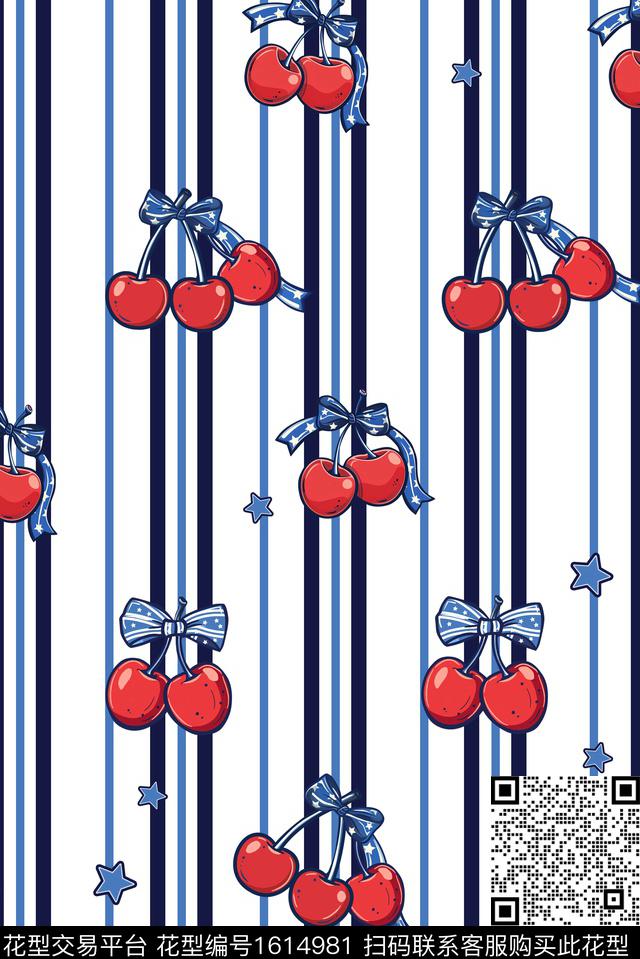 星星童装樱桃数码印花花型下载（图片编号: 1614981） - 瓦栏（Walan）
