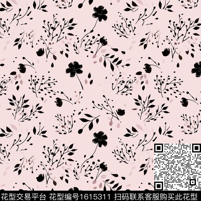 花卉小碎花手绘数码印花花型下载（图片编号: 1615311） - 瓦栏（Walan）