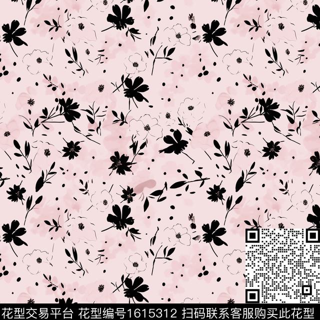 花卉影花小碎花数码印花花型下载（图片编号: 1615312） - 瓦栏（Walan）