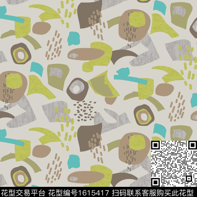 混合拼接几何数码印花花型下载（图片编号: 1615417） - 瓦栏（Walan）