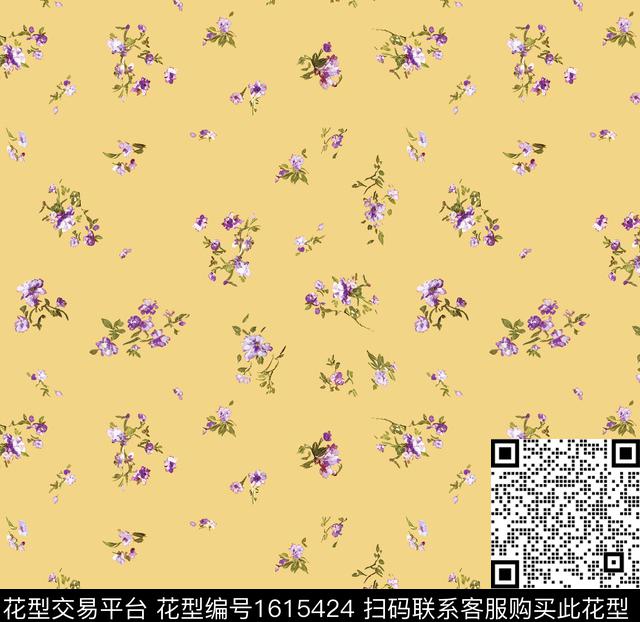 小碎花花卉数码印花花型下载（图片编号: 1615424） - 瓦栏（Walan）
