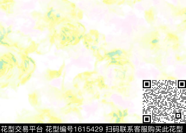 抽象朦胧花卉数码印花花型下载（图片编号: 1615429） - 瓦栏（Walan）