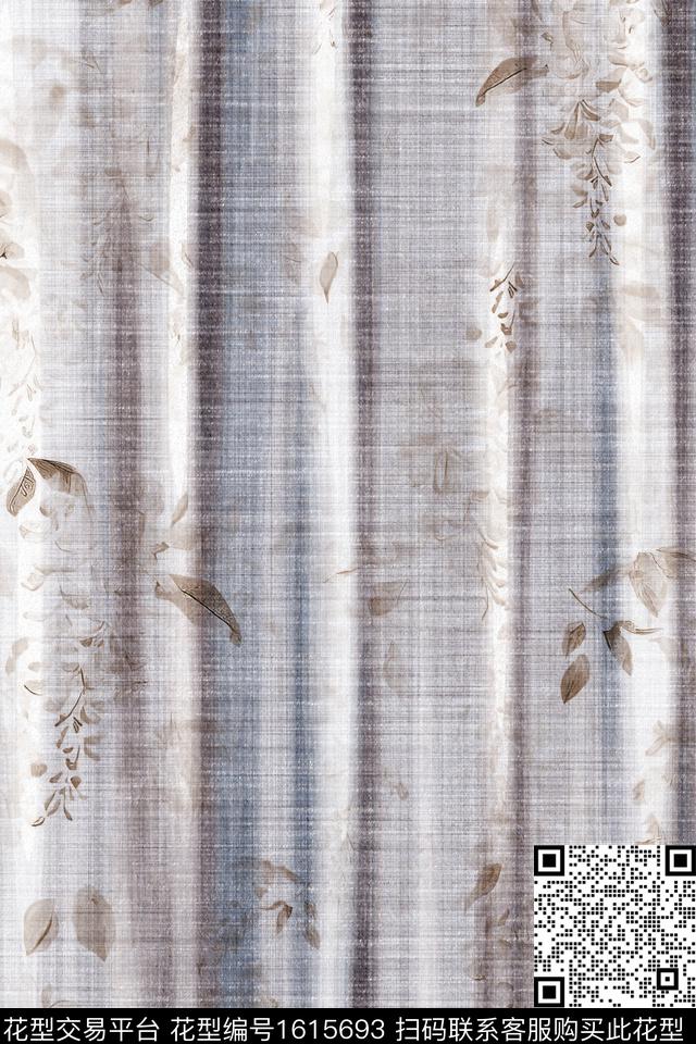 花卉肌理条纹数码印花花型下载（图片编号: 1615693） - 瓦栏（Walan）