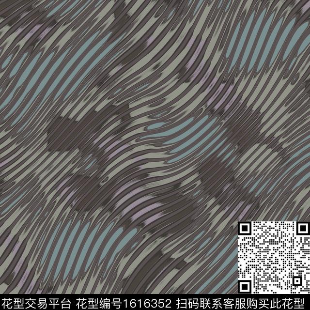 条纹波浪纹数码印花花型下载（图片编号: 1616352） - 瓦栏（Walan）