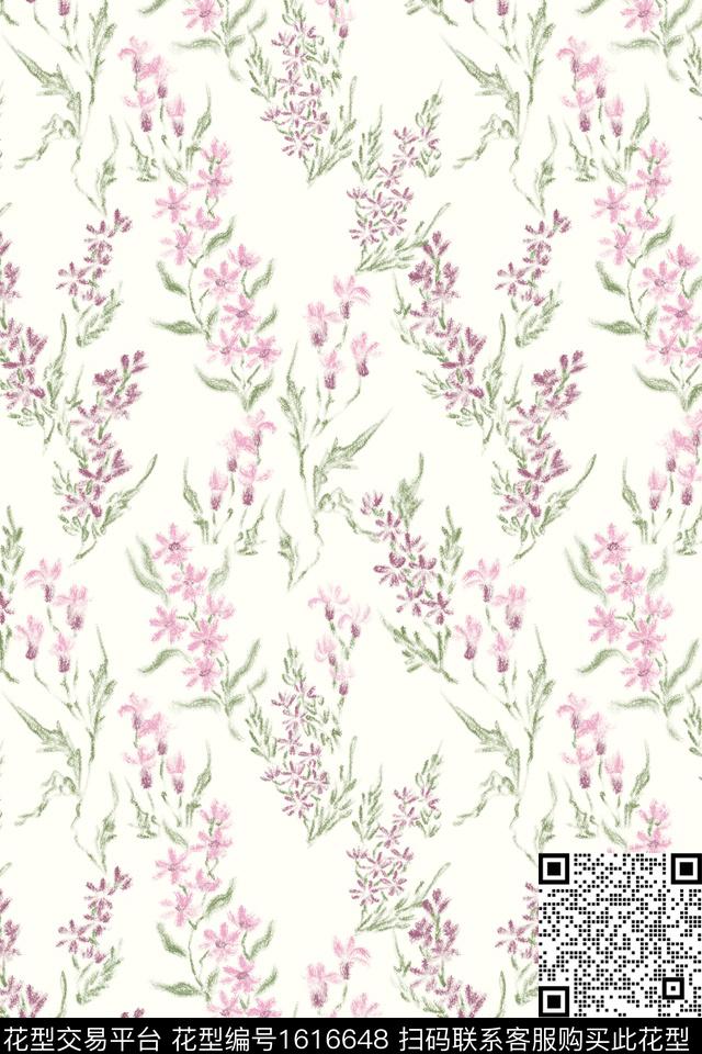 清爽底花卉花卉小碎花数码印花花型下载（图片编号: 1616648） - 瓦栏（Walan）