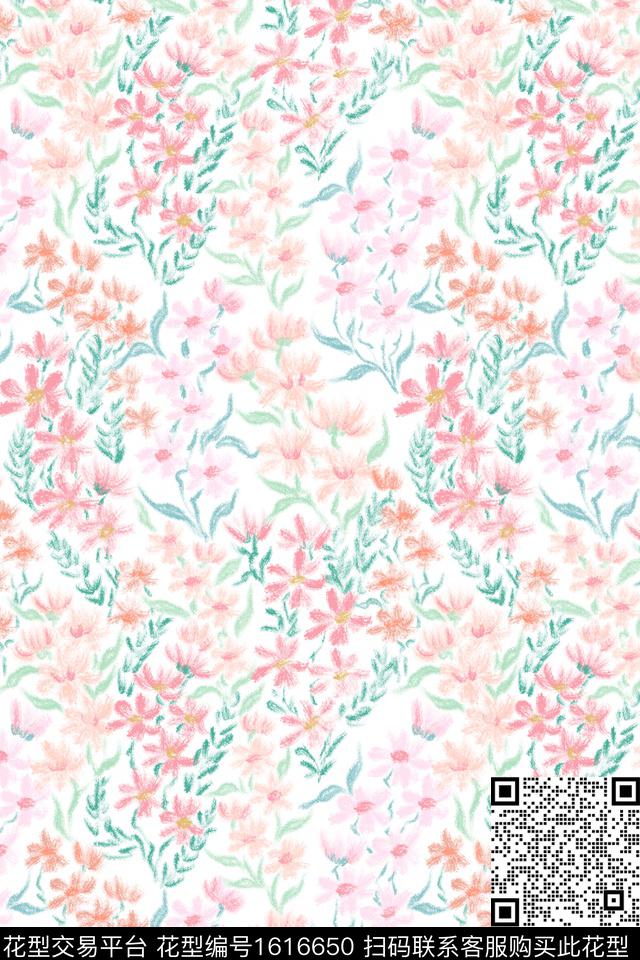 花卉小碎花满版散花数码印花花型下载（图片编号: 1616650） - 瓦栏（Walan）