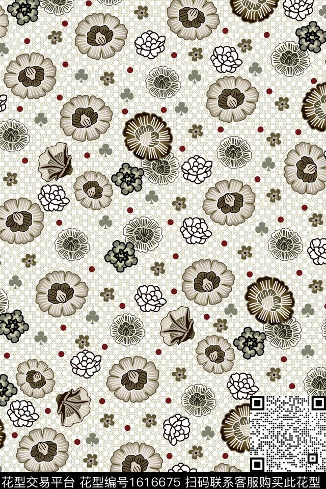 满版散花花卉小碎花传统印花花型下载（图片编号: 1616675） - 瓦栏（Walan）