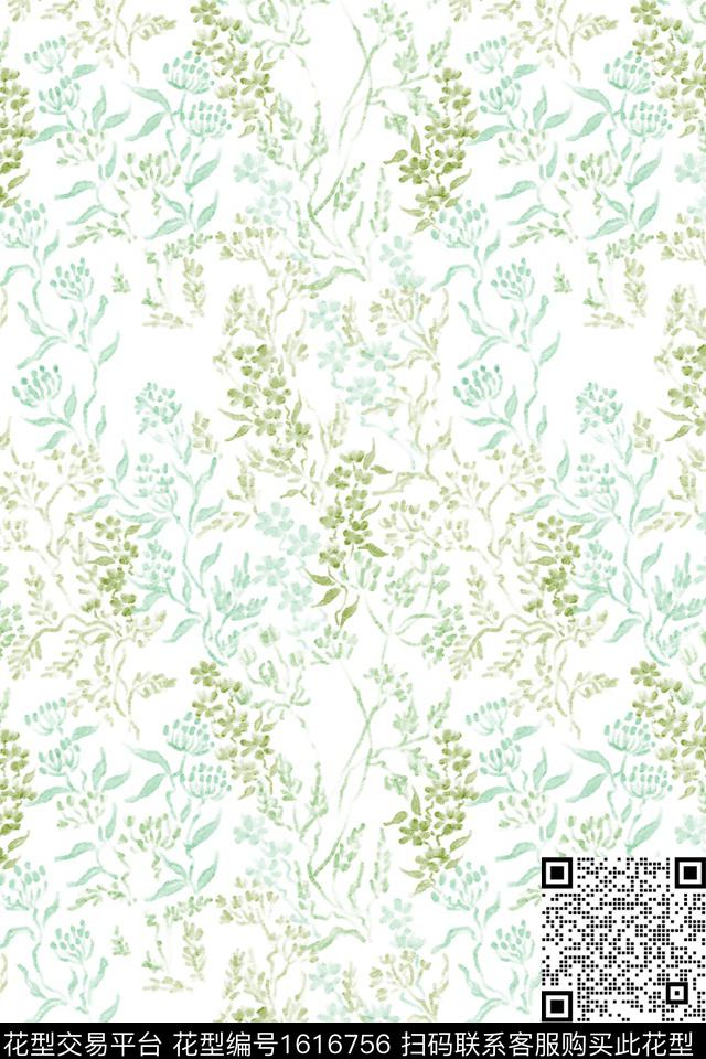 小清新花卉小碎花数码印花花型下载（图片编号: 1616756） - 瓦栏（Walan）