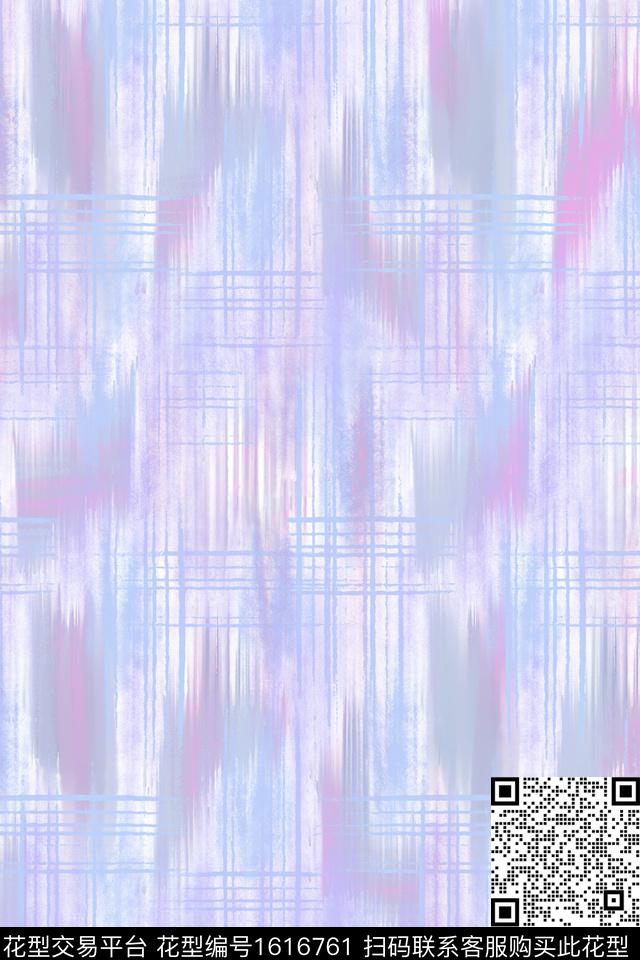 小清新笔触抽象数码印花花型下载（图片编号: 1616761） - 瓦栏（Walan）