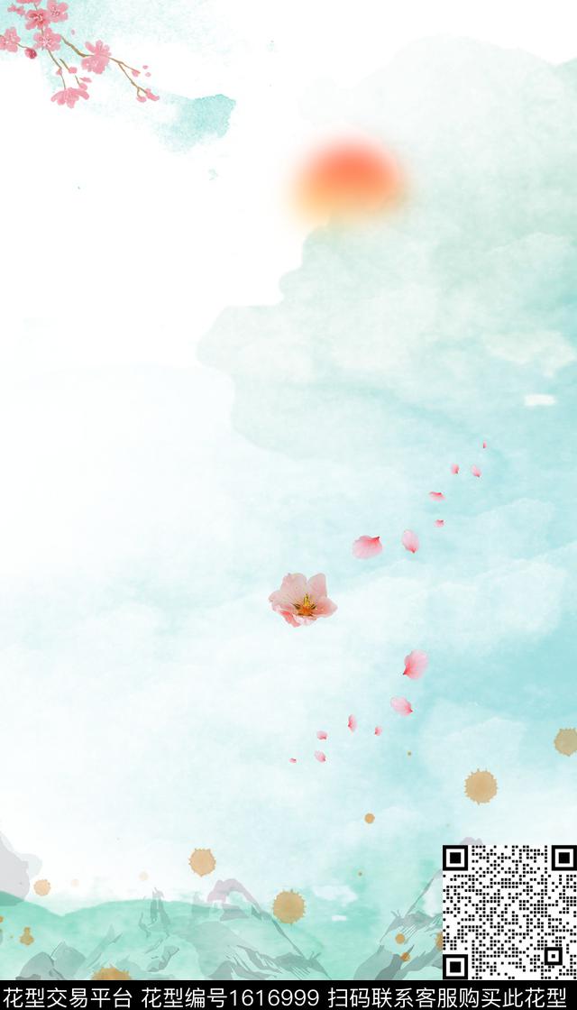 晕染肌理休闲水墨风数码印花花型下载（图片编号: 1616999） - 瓦栏（Walan）