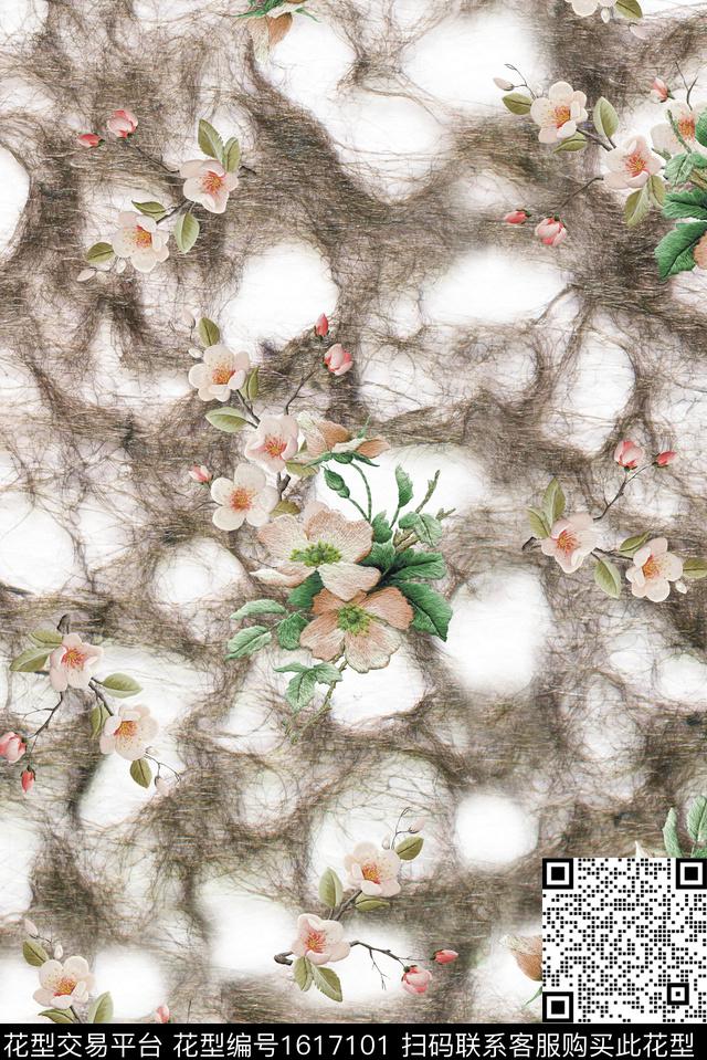 绣花花型小碎花肌理数码印花花型下载（图片编号: 1617101） - 瓦栏（Walan）