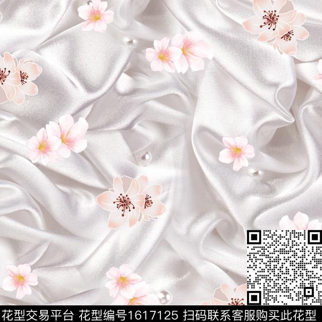 花卉褶皱3D立体数码印花花型下载（图片编号: 1617125） - 瓦栏（Walan）