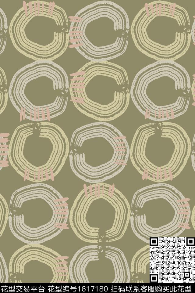 肌理笔触圆形数码印花花型下载（图片编号: 1617180） - 瓦栏（Walan）