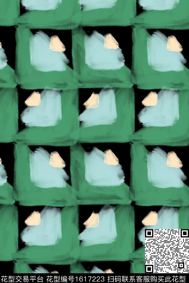 笔触淑女格子数码印花花型下载（图片编号: 1617223） - 瓦栏（Walan）