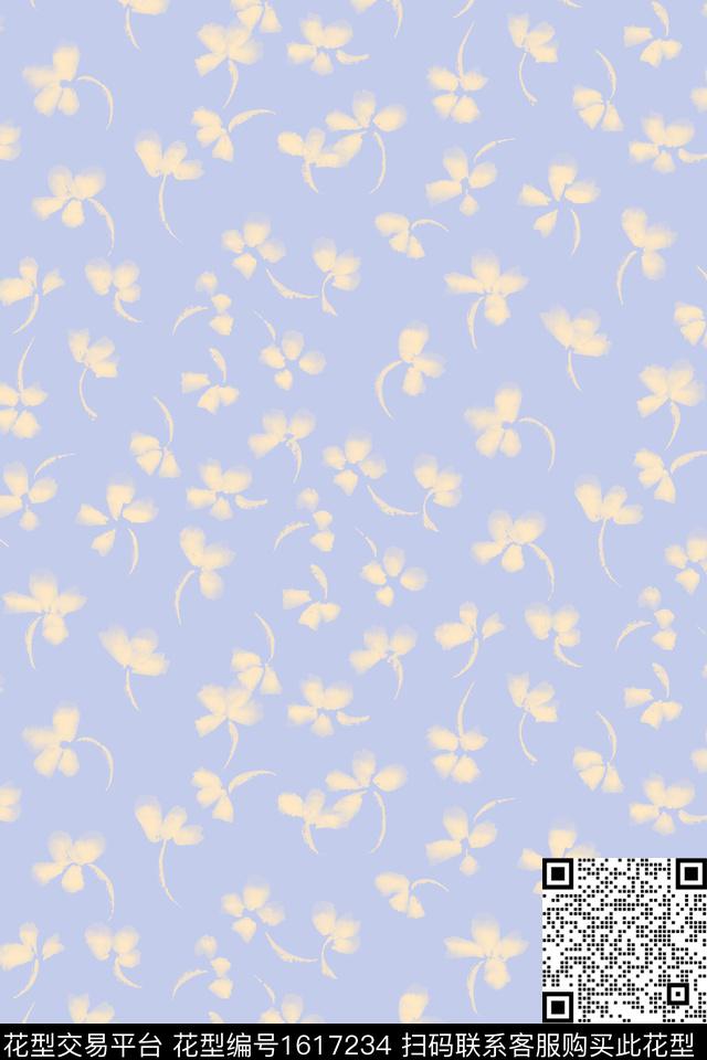 小清新花卉小碎花数码印花花型下载（图片编号: 1617234） - 瓦栏（Walan）