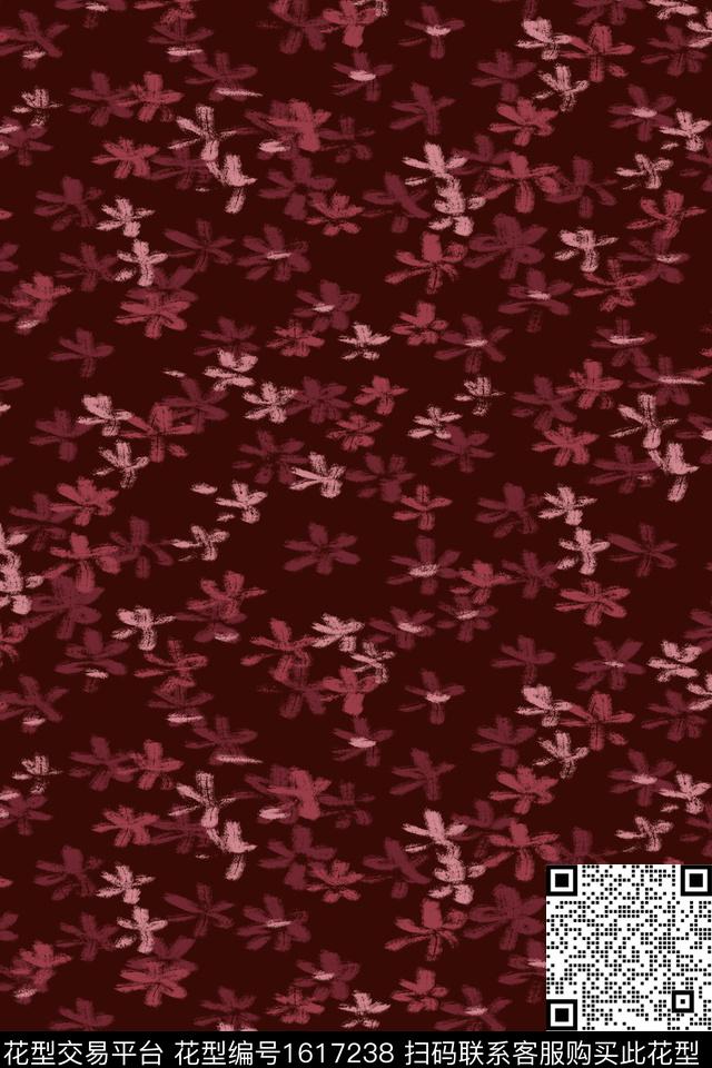 小碎花满版散花手绘数码印花花型下载（图片编号: 1617238） - 瓦栏（Walan）