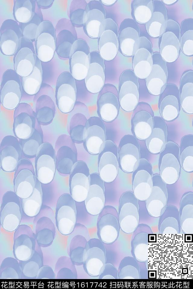 水彩波点渐变数码印花花型下载（图片编号: 1617742） - 瓦栏（Walan）