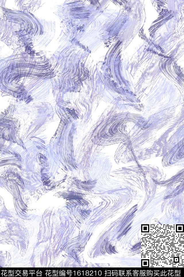 小清新肌理笔触数码印花花型下载（图片编号: 1618210） - 瓦栏（Walan）