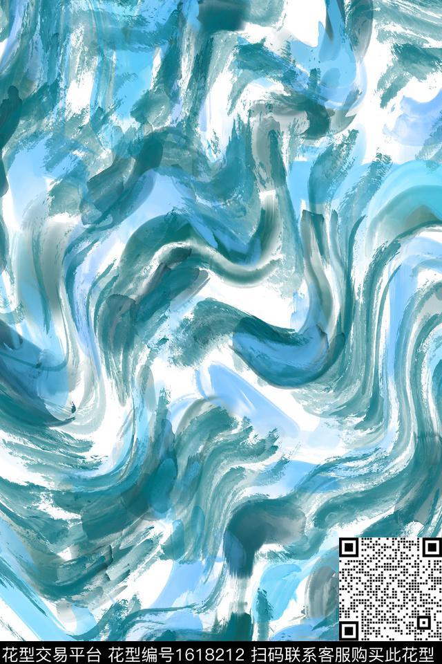 小清新肌理笔触数码印花花型下载（图片编号: 1618212） - 瓦栏（Walan）