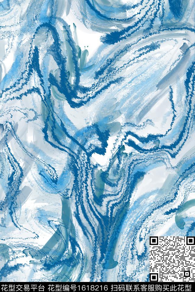 肌理笔触抽象数码印花花型下载（图片编号: 1618216） - 瓦栏（Walan）