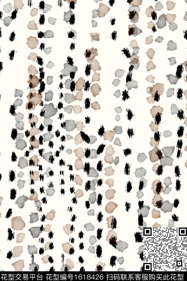 简约水彩波点数码印花花型下载（图片编号: 1618426） - 瓦栏（Walan）