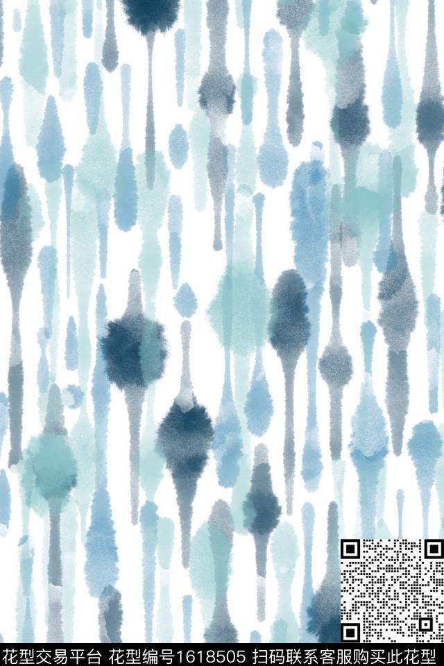 小清新水彩条纹数码印花花型下载（图片编号: 1618505） - 瓦栏（Walan）