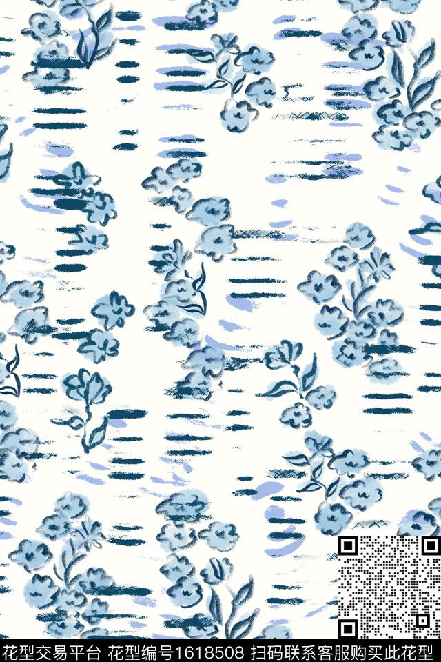 小清新花卉小碎花数码印花花型下载（图片编号: 1618508） - 瓦栏（Walan）