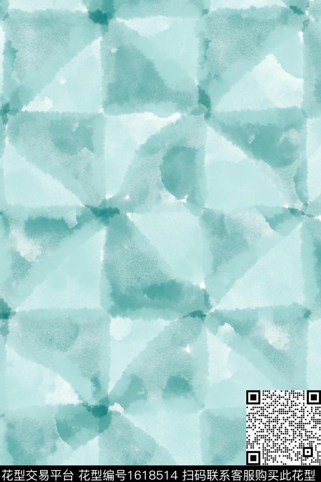 小清新简约水彩数码印花花型下载（图片编号: 1618514） - 瓦栏（Walan）