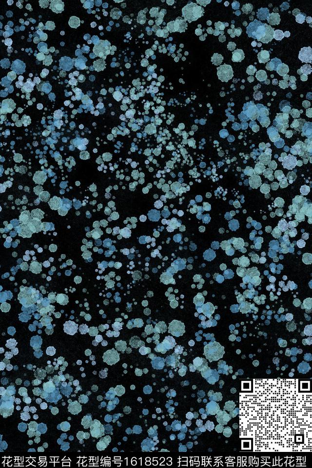 水彩抽象波点数码印花花型下载（图片编号: 1618523） - 瓦栏（Walan）