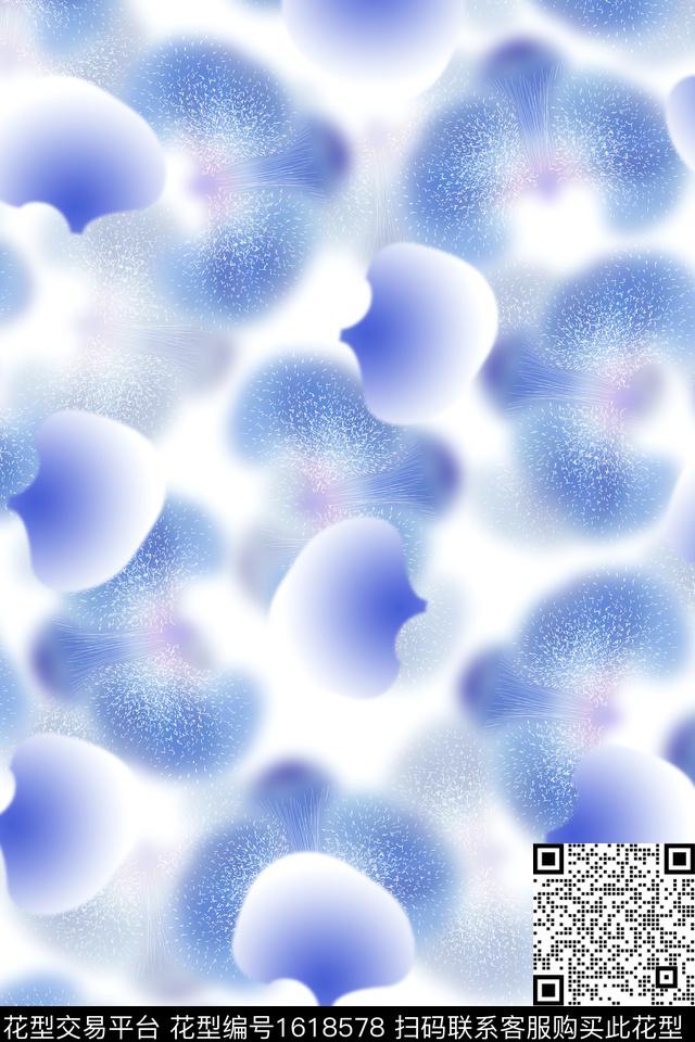 晕染肌理数码花型抽象数码印花花型下载（图片编号: 1618578） - 瓦栏（Walan）
