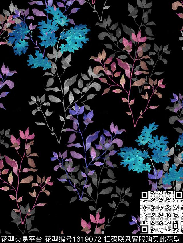 小清新小碎花水彩花卉数码印花花型下载（图片编号: 1619072） - 瓦栏（Walan）